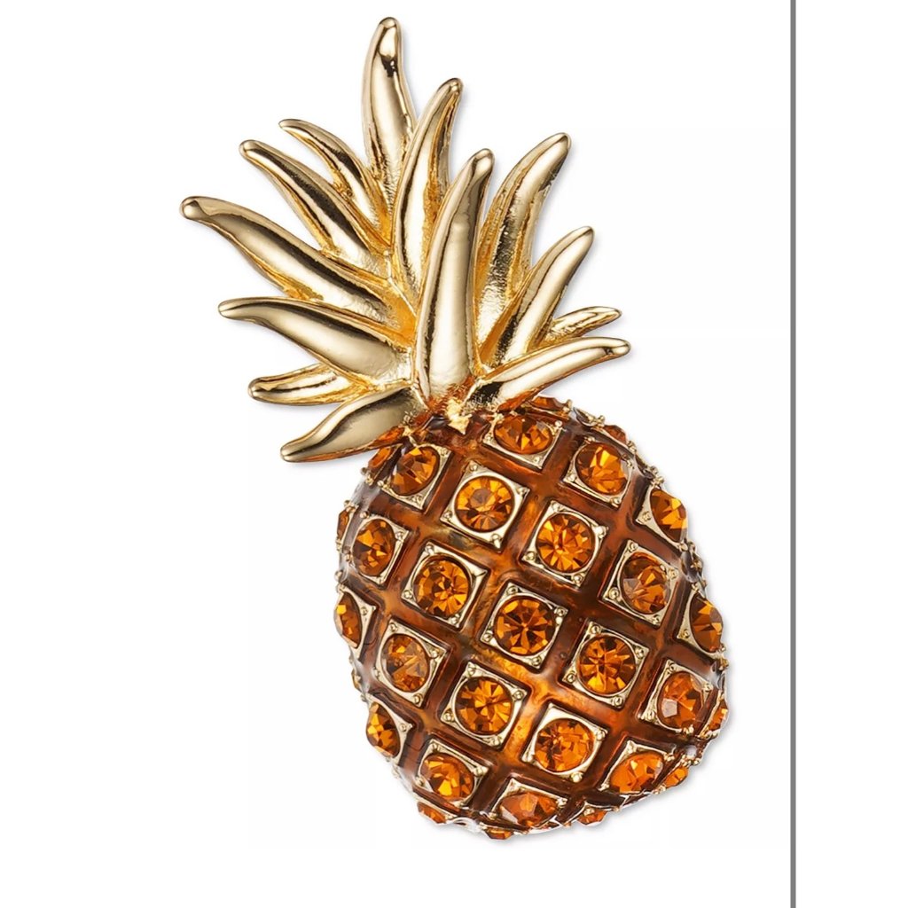 Charter Club GoldTone Crystal Pineapple Pin